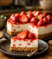 Biezpiena torte bez cepšanas ar zemenēm