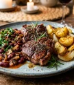 Cepta jēra gaļa ar pupiņām