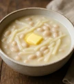 Kartupeļu un pupiņu piena zupa