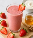 Zemeņu jogurta smoothie ar medu