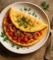 Omlete ar tomātiem, sīpolu un dillēm