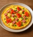 Omlete ar sieru, šķiņķi un dārzeņiem