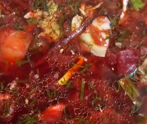 Biešu zupa ar cūkgaļu