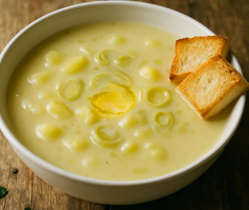 Kartupeļu piena zupa ar puraviem