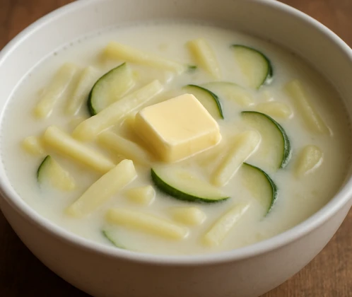 Kartupeļu un kabaču piena zupa