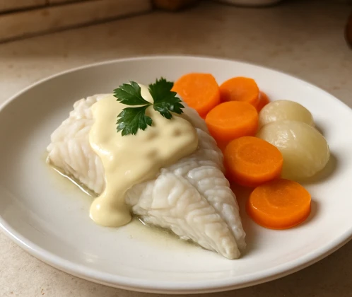 Vārīta zivs majonēzes mērcē