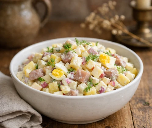 Siļķu salāti ar ābolu un sīpolu