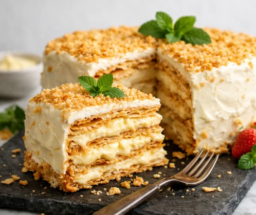 Napoleona torte ar krēmu