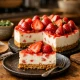 Biezpiena torte bez cepšanas ar zemenēm