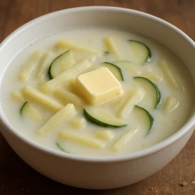 Kartupeļu un kabaču piena zupa