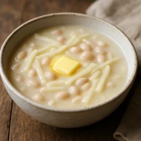 Kartupeļu un pupiņu piena zupa