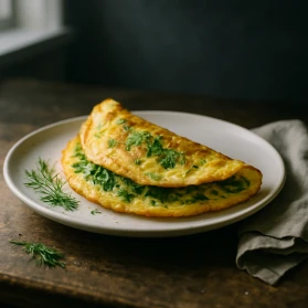 Zaļumu omlete ar dillēm un pētersīļiem