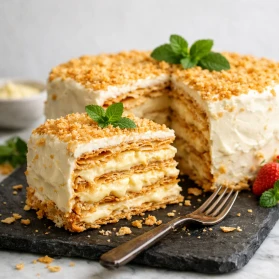 Napoleona torte ar krēmu